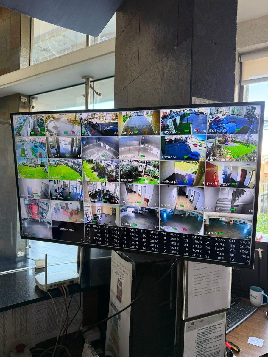 Monitor con las cámaras de un cliente en vivo